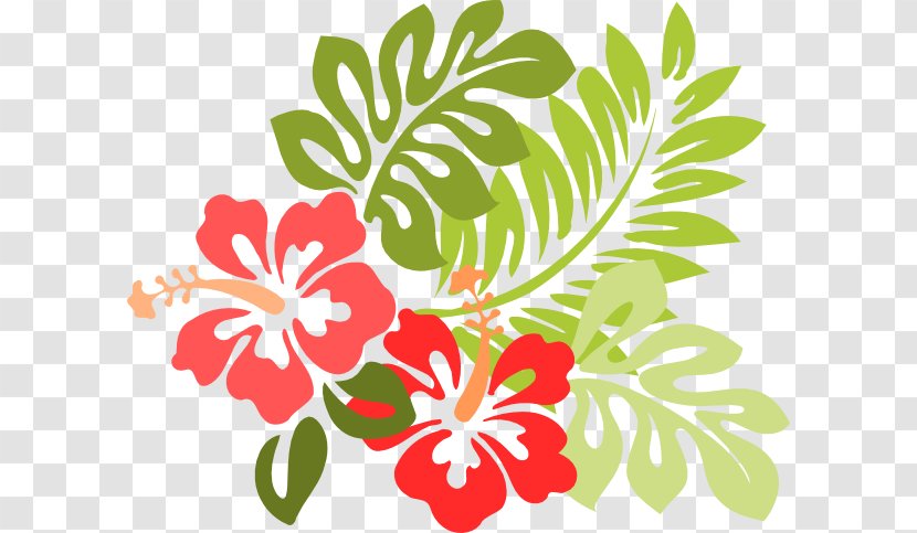 Hawaiian Hibiscus Clip Art - Floristry - Tropical Line Cliparts Transparent PNG