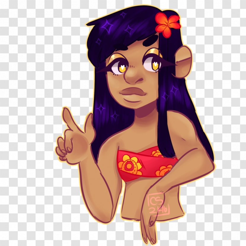 Finger Black Hair Purple Cartoon - Watercolor Transparent PNG