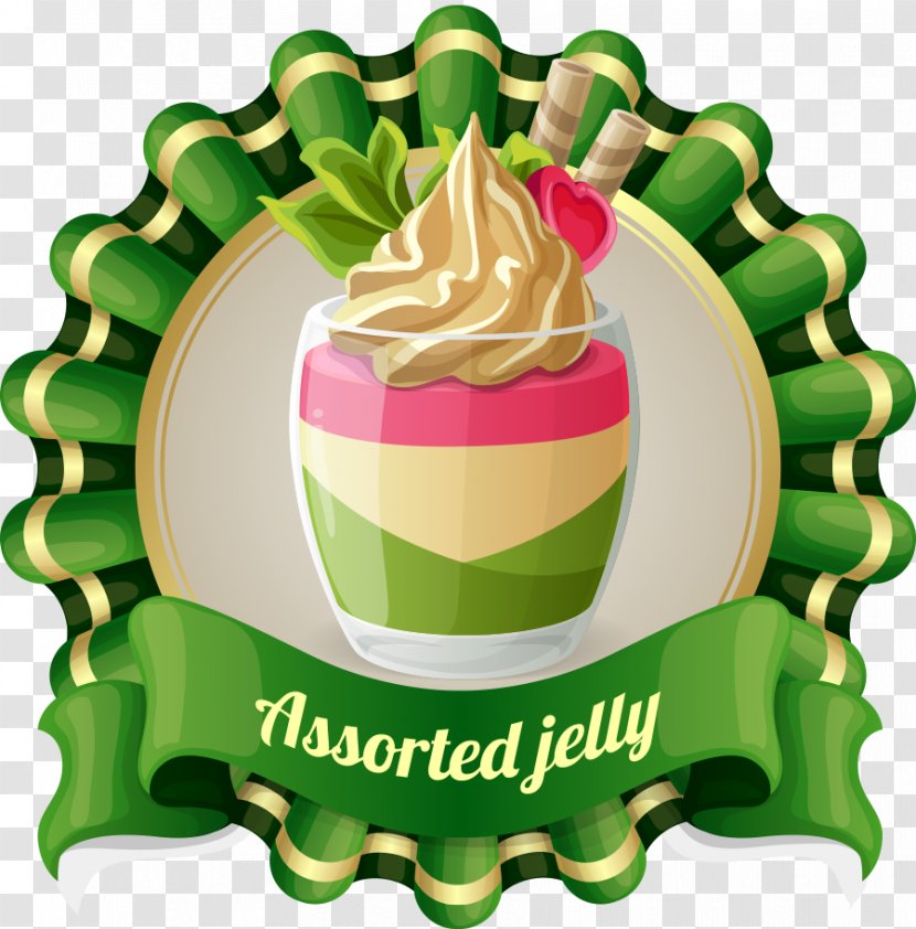 Panna Cotta Praline Milk Gelatin Dessert Parfait - Free Material Label Vector Transparent PNG