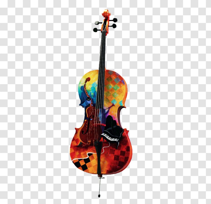 Cello Musical Instrument Painting Violin - Heart - Color And Piano Transparent PNG