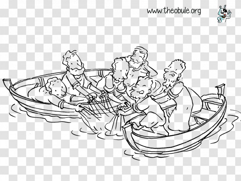 Miraculous Catch Of Fish Gospel John Drawing Coloring Book Fishing Transparent PNG