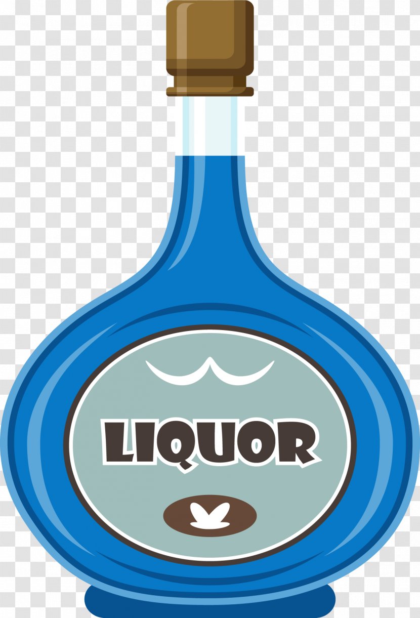 Wine Bottle Blue - Logo - Little Fresh Transparent PNG