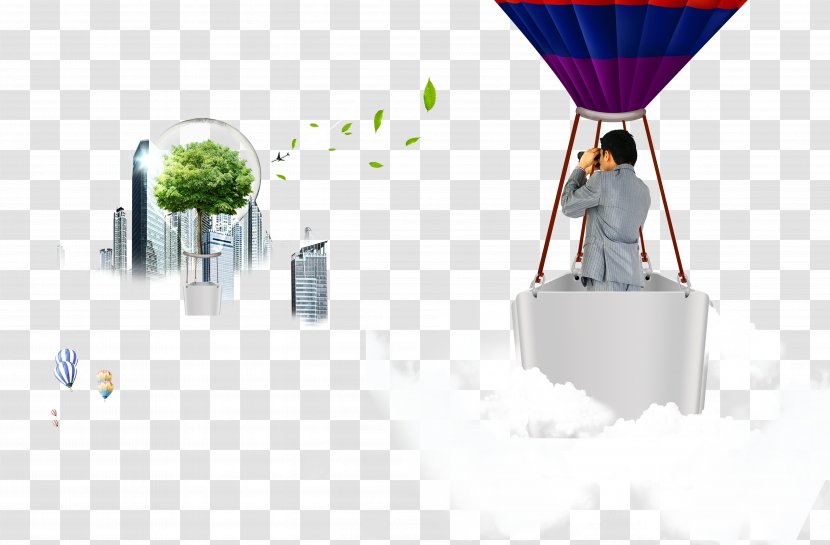 Balloon Graphic Design Illustration - Brand - Occupational Figures On A Hot Air Transparent PNG