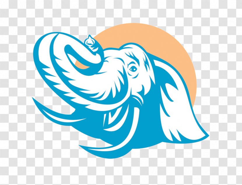 Elephant Logo Clip Art - Mammal - Laughing Cartoon Head Transparent PNG