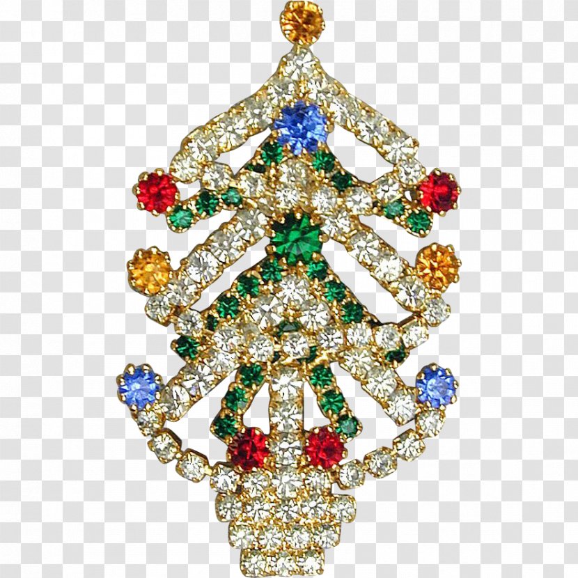 Christmas Ornament Tree Brooch Bling-bling - Decoration Transparent PNG