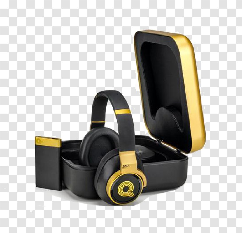 Noise-cancelling Headphones Active Noise Control AKG N90Q - Yellow - Reference Box Transparent PNG