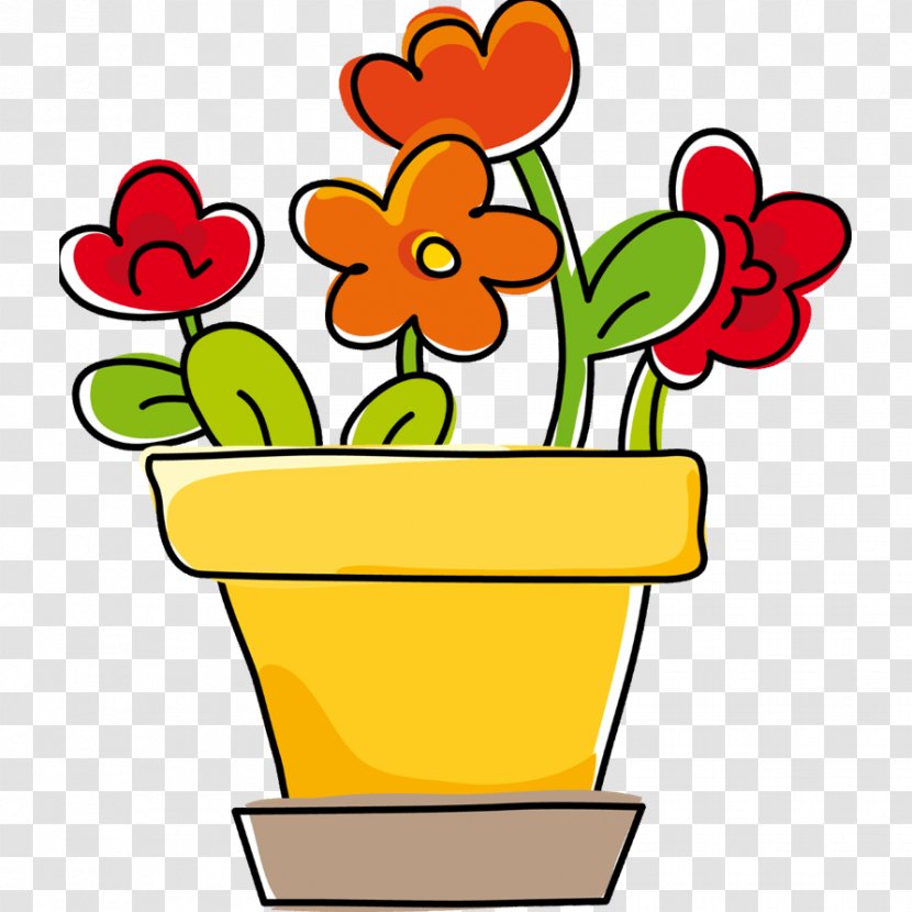 Floral Design Flowerpot Drawing Vase - Cut Flowers Transparent PNG