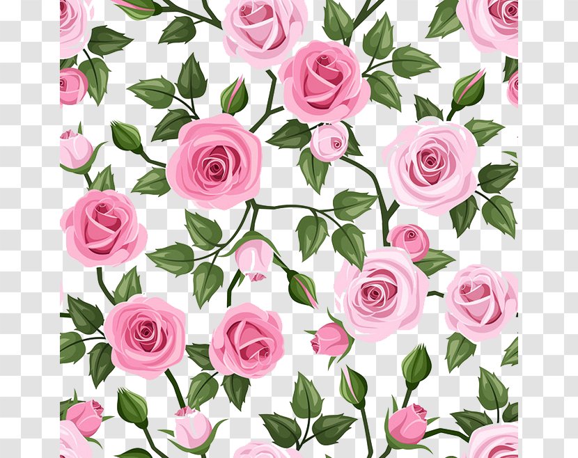 Rose Pink Pattern - Floristry - Watercolor Flowers Shading Material Transparent PNG