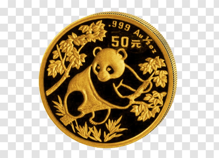 Giant Panda Chinese Gold China Coin - Five Yuan Coupon Transparent PNG