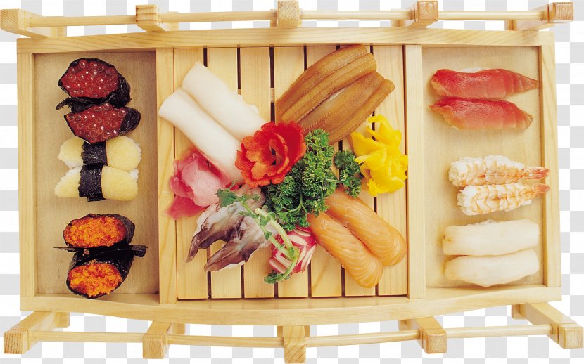 Sushi Asian Cuisine Sashimi Japanese Makizushi - Platter Transparent PNG