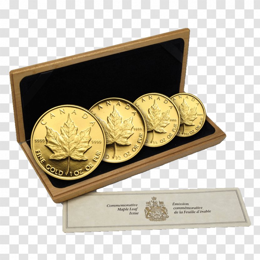 Gold Coin Canadian Maple Leaf Canada - Metal Transparent PNG