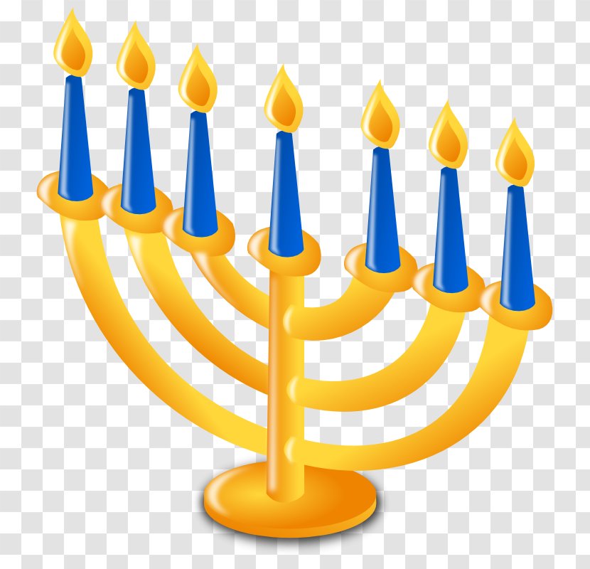 Hanukkah Menorah Christmas Clip Art - Candle Holder - On Candles Transparent PNG