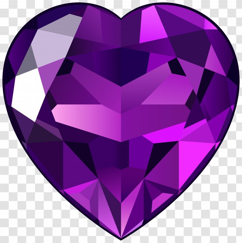 Ruby Gemstone Heart Clip Art - Purple - Cliparts Transparent PNG