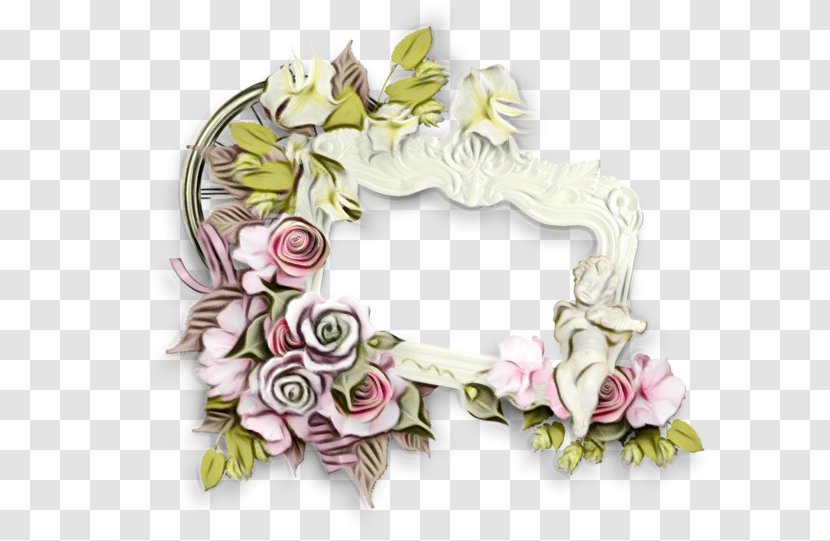 Watercolor Pink Flowers - Rose - Interior Design Hair Accessory Transparent PNG