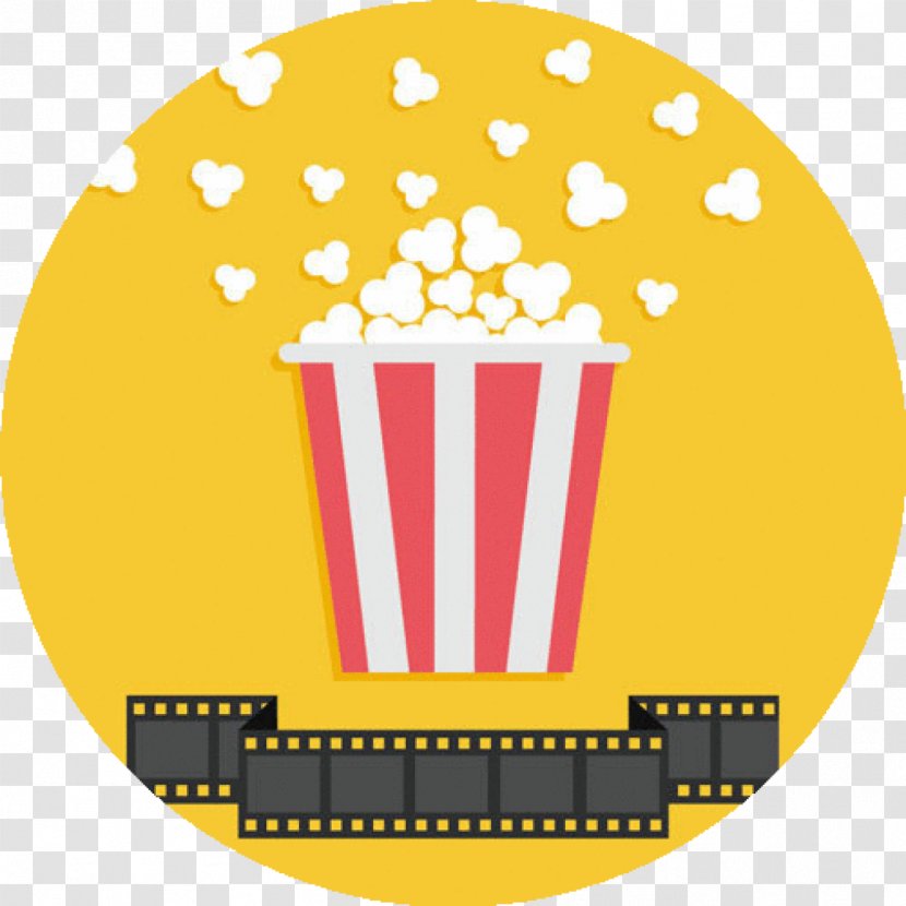 Cinema Film Flat Design - Clapperboard - Popcorn Transparent PNG
