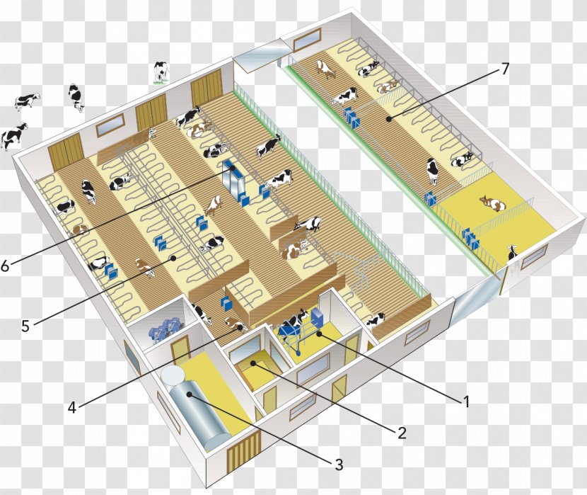 Floor Plan Cattle Milk Dairy Farming - Factory - Dried Figs Transparent PNG