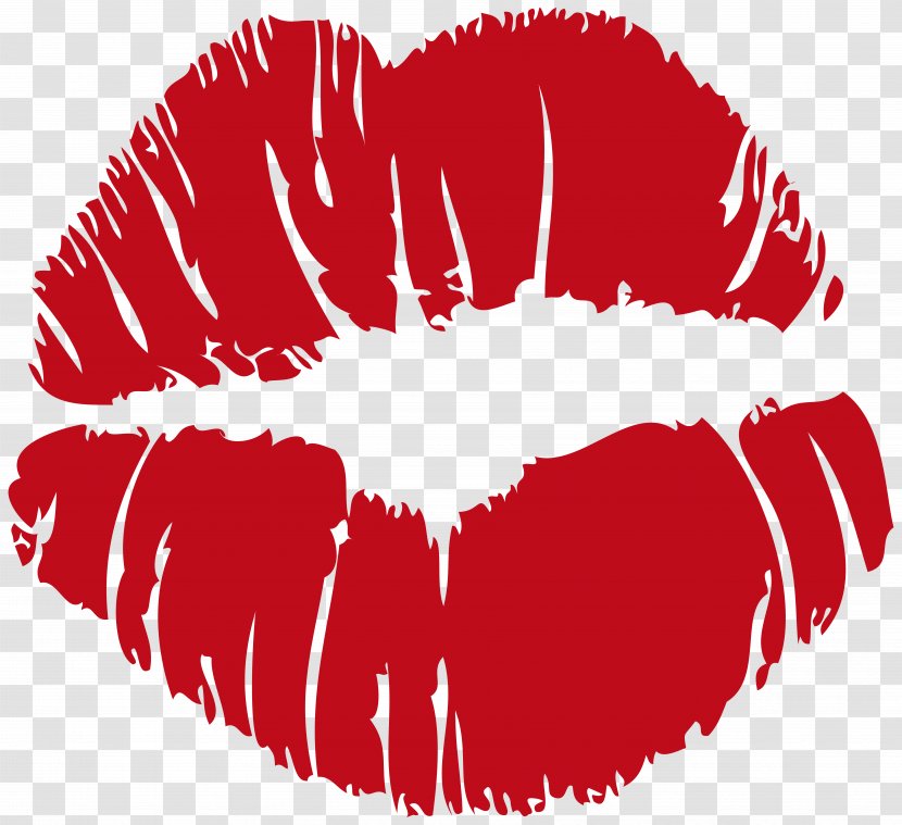 Lipstick Clip Art - Silhouette - Red Kiss Print Image Transparent PNG