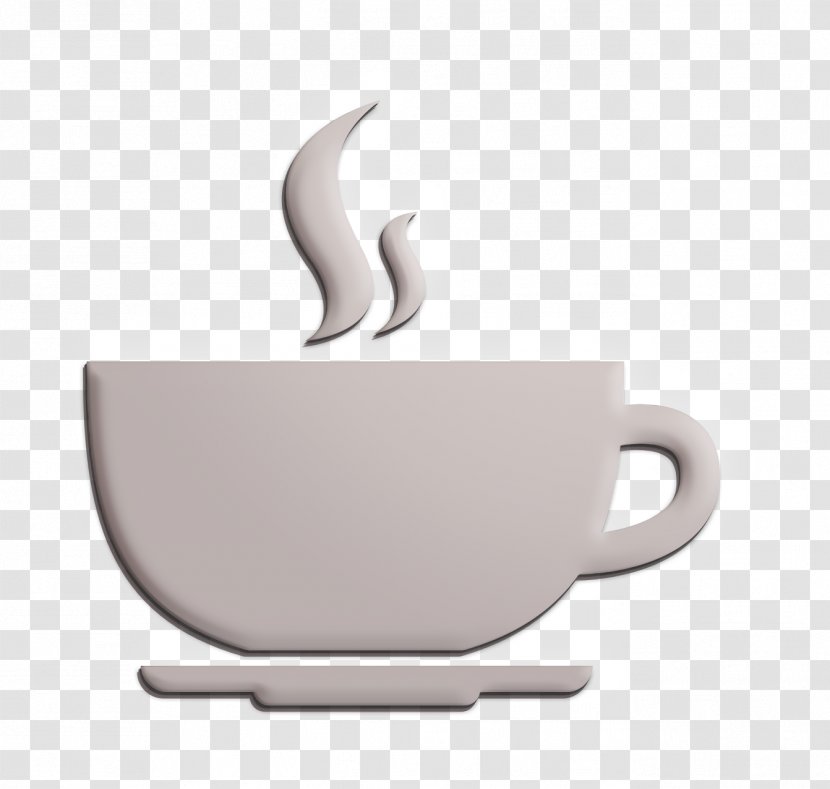 Food Icon Hot Coffee Rounded Cup On A Plate From Side View - Teapot Saucer Transparent PNG