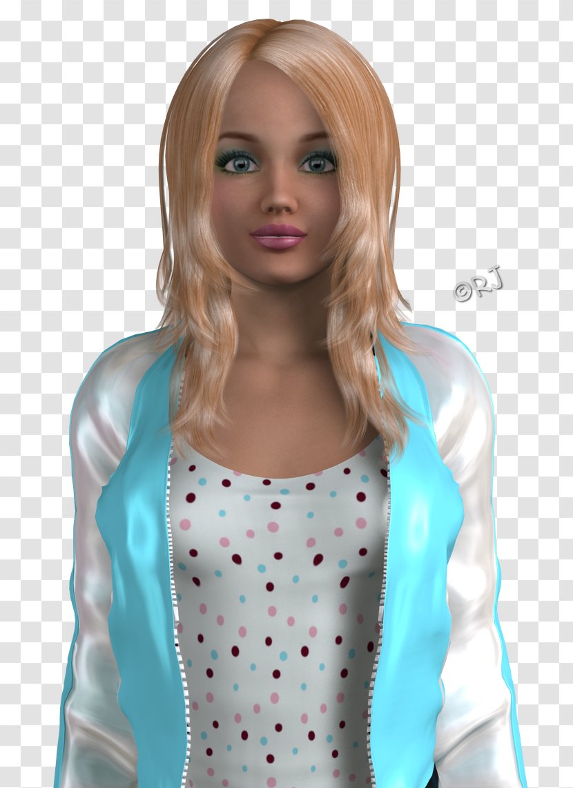 Blond Polka Dot Turquoise Hair Bangs - Brown - Back 2 School Transparent PNG