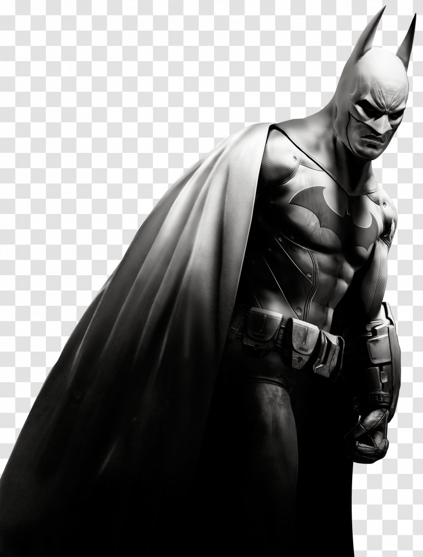 Batman: Arkham City Asylum Knight Origins Blackgate - Black And White - Batman Transparent PNG