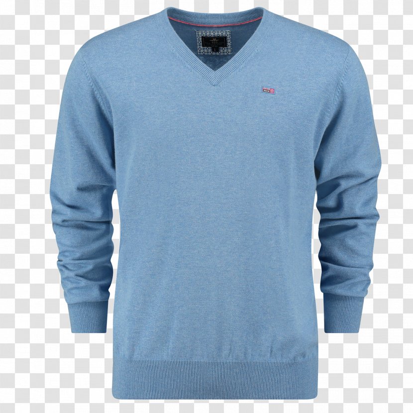 Long-sleeved T-shirt Sweater Electric Blue - Turquoise - Pull Flag Transparent PNG