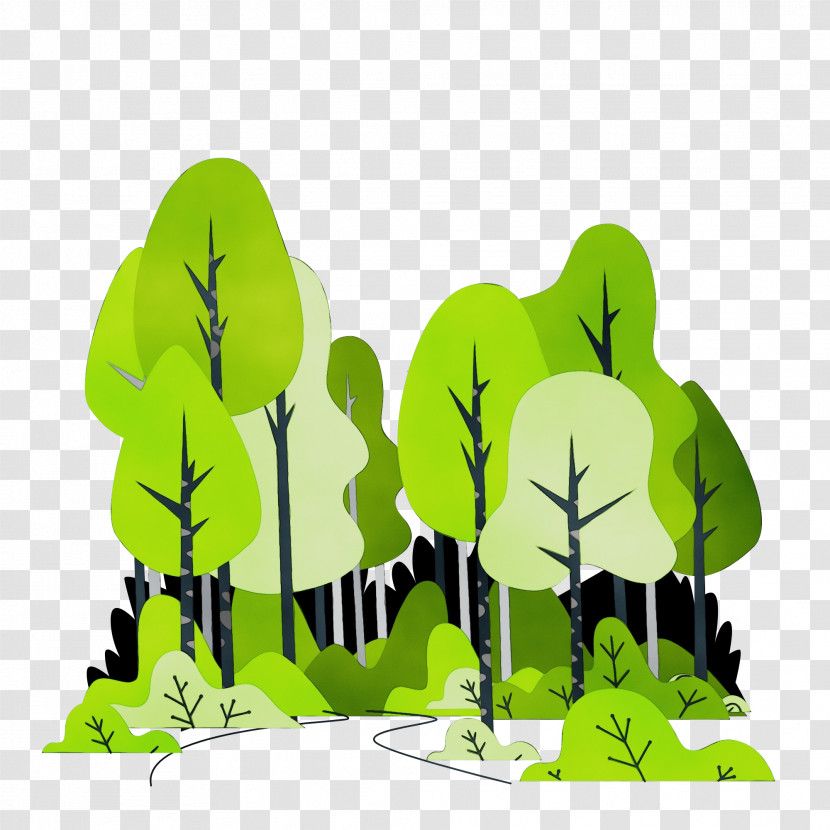 Leaf Cartoon Tree Green Text Transparent PNG