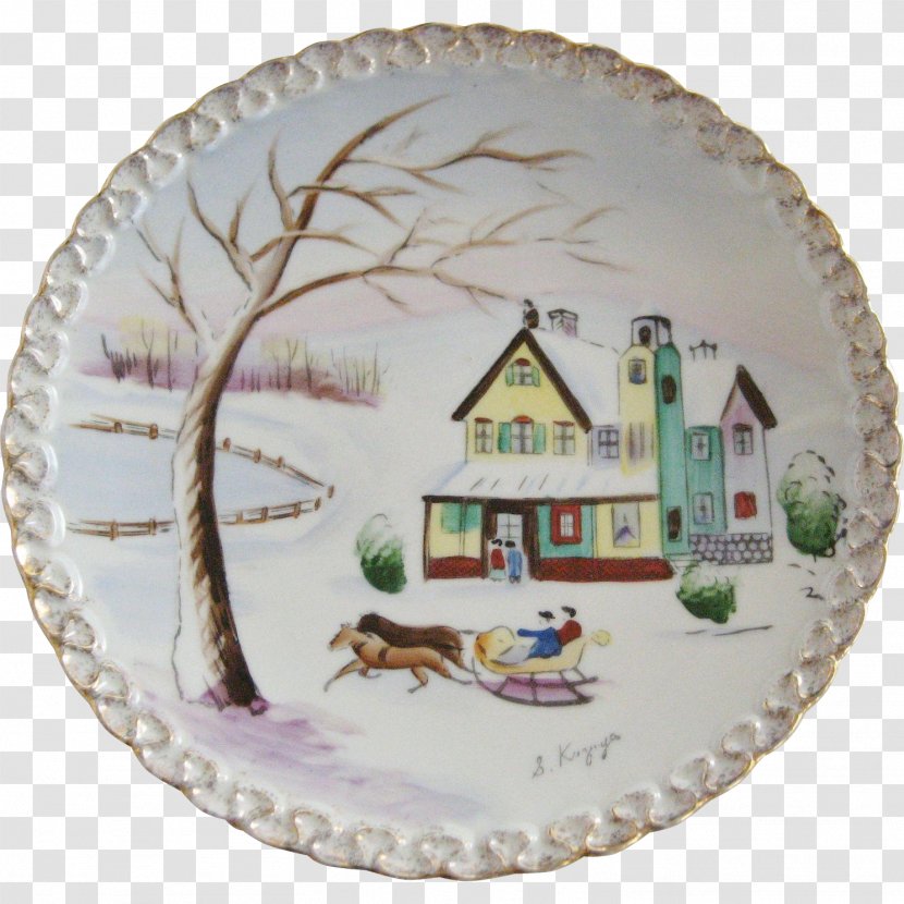 Plate Porcelain Tableware Ceramic Platter - Thomas Gainsborough - Hand-painted Scene Transparent PNG