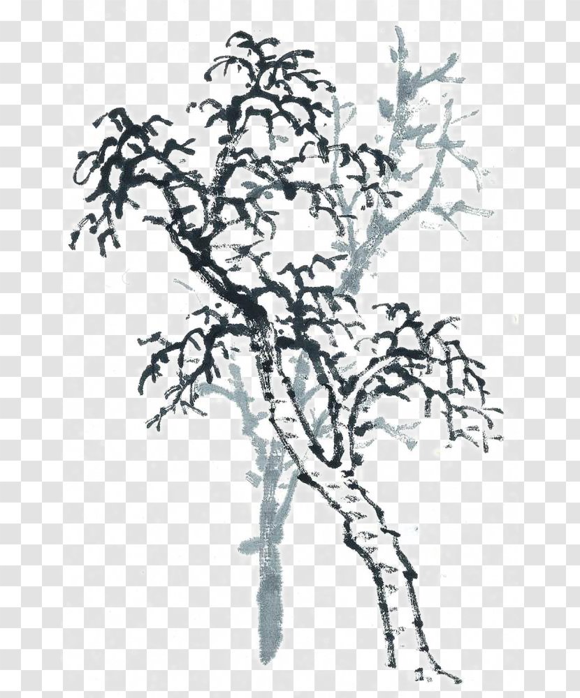 Chinese Painting Tree U5199u610fu753b - Silhouette - Crab Claw Transparent PNG