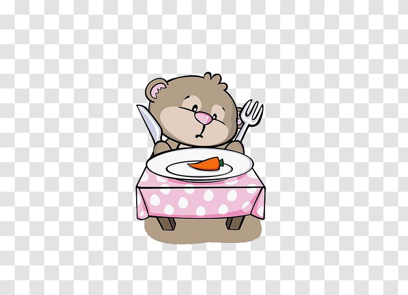 Table Eating Dinner Cartoon Illustration - Tree - Bear Eat Transparent PNG