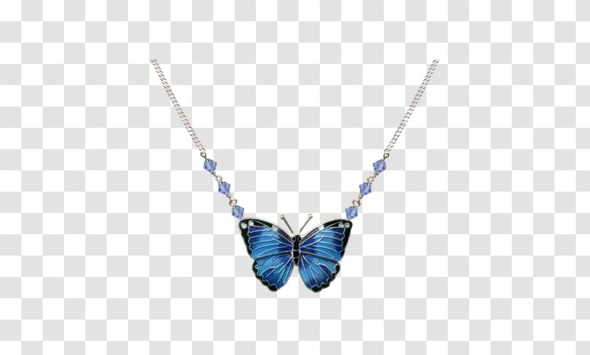 Butterfly Necklace Jewellery Earring Chain - Moths And Butterflies - Blue Transparent PNG