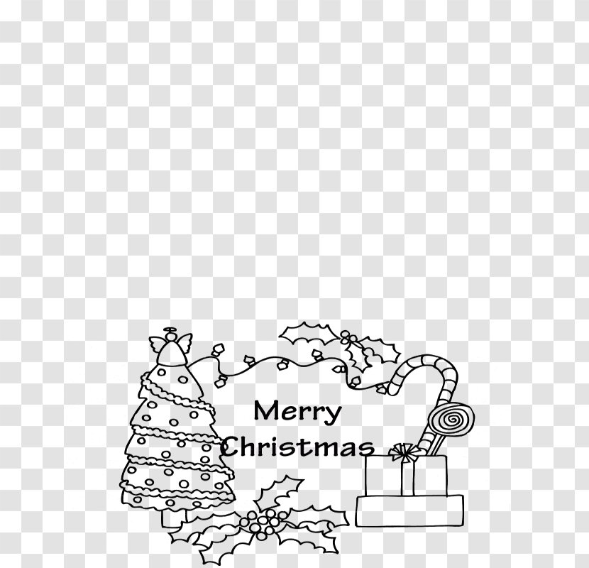 Coloring Book Christmas Tree Child Gingerbread House - Cartoon Transparent PNG
