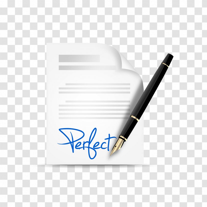 Contract Document Icon - Pen And Letterhead Transparent PNG
