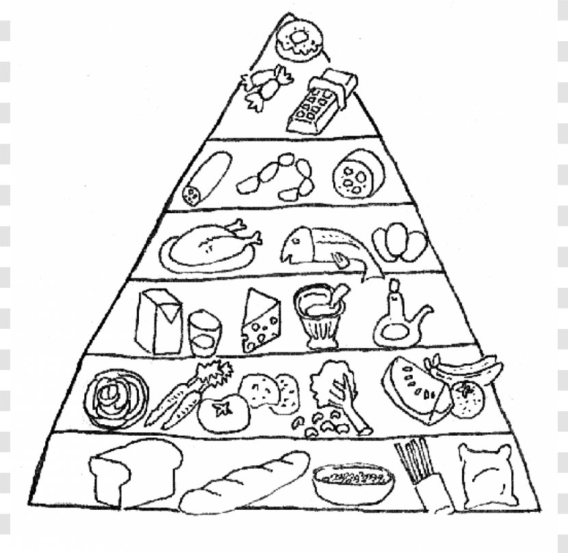 Food Pyramid Coloring Book Group Nutrition - Tree - Cliparts Transparent PNG