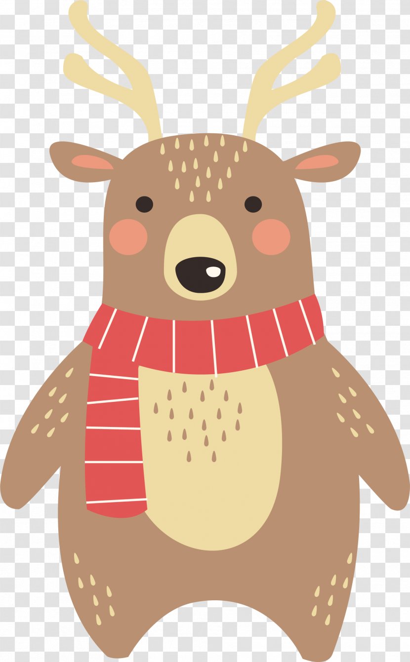 Reindeer - Fictional Character - With Scarves Transparent PNG