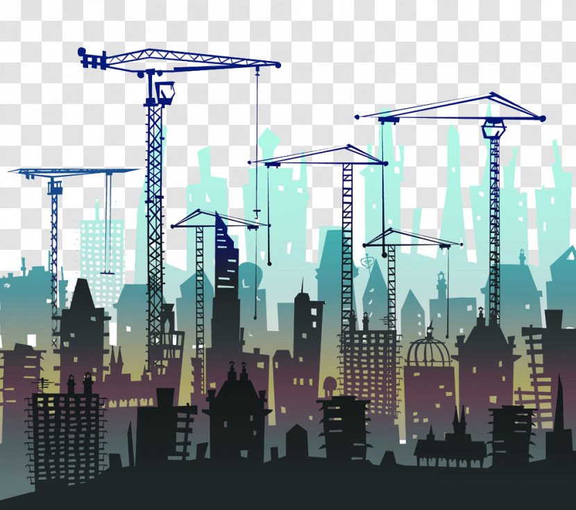 Architectural Engineering Building Heavy Equipment Shutterstock - Skyscraper - Crane And Construction Silhouette Transparent PNG