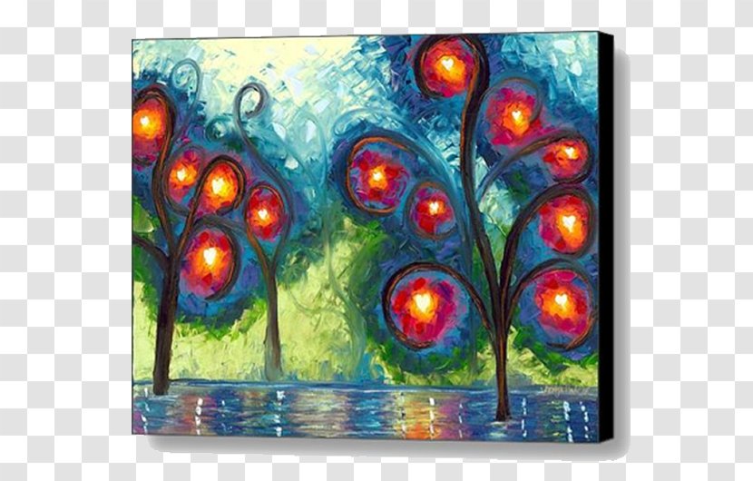 Acrylic Paint Modern Art Painting Still Life - Plant - Canvas Print Transparent PNG