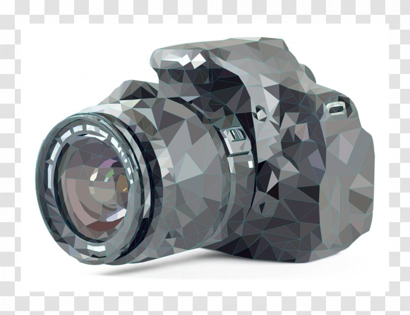 Canon EOS 650D Low Poly Polygon Mesh Illustrator - Light - Adobe Transparent PNG