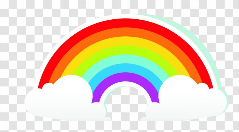 Rainbow Cartoon Cloud Transparent PNG