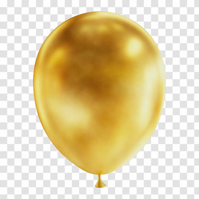 Yellow Balloon Gold Metal Gold Transparent PNG