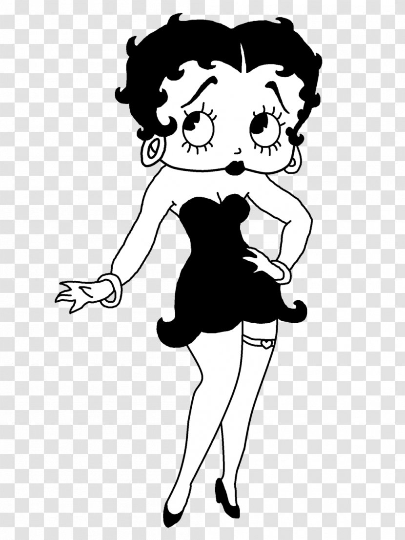 Betty Boop Cartoon Black And White Fleischer Studios - Heart Transparent PNG
