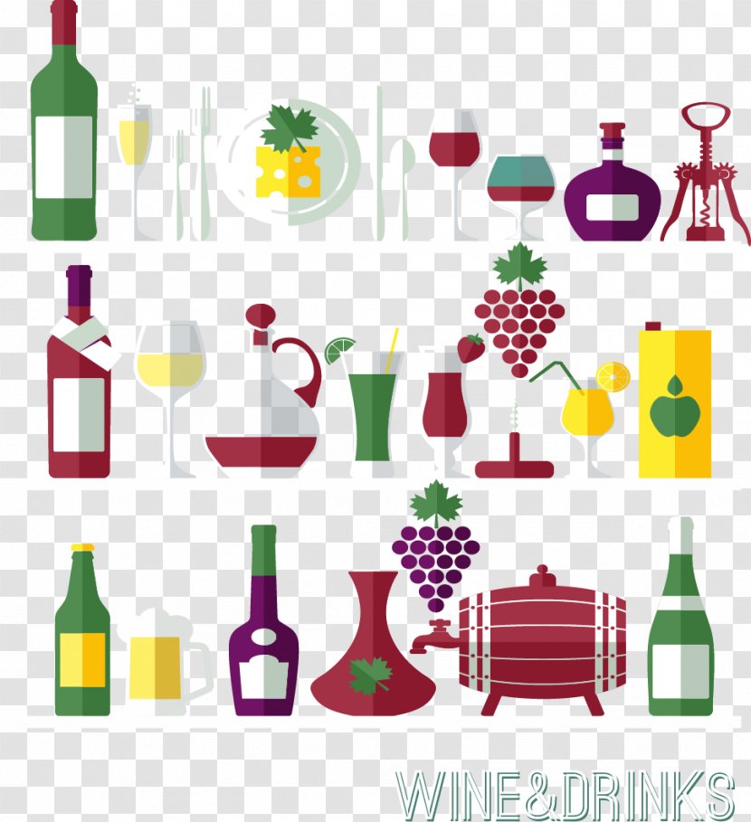 Clip Art - Alcoholic Drink - Wine Bar Showcase Transparent PNG