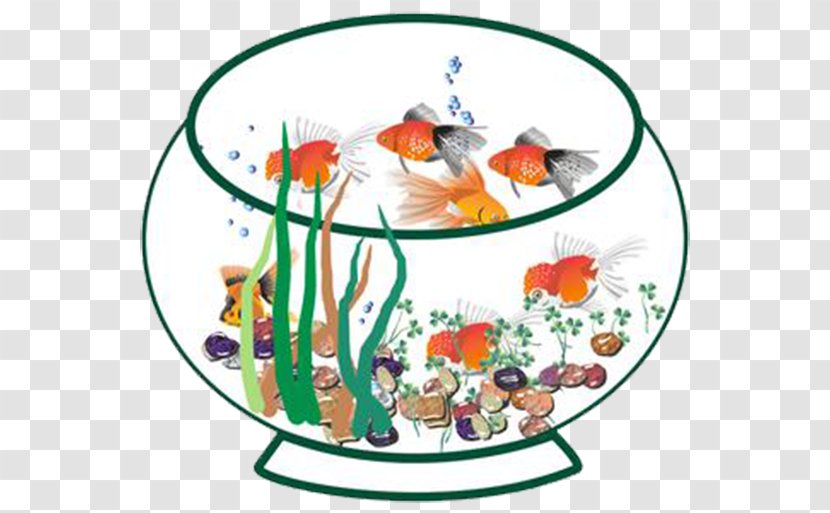 Goldfish Aquarium Clip Art - Akwarium Holenderskie - Cute Cartoon Hand-painted Tanks And Plants Transparent PNG