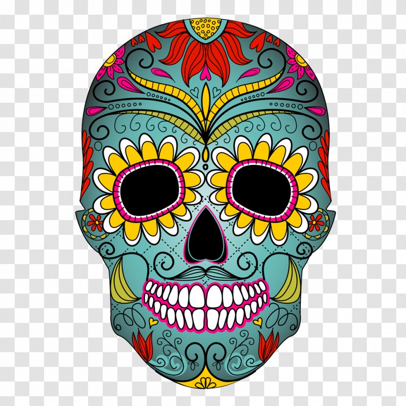 Calavera Cupcake Skull Day Of The Dead Mexican Cuisine - Death Transparent PNG