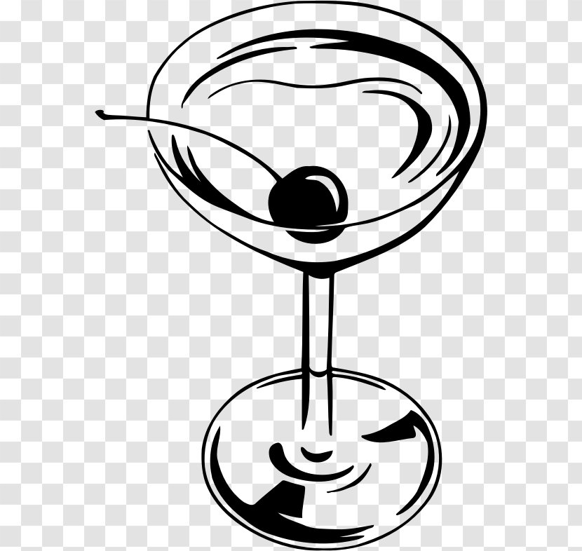 Champagne Glass Martini Cocktail Black And White Clip Art Transparent PNG