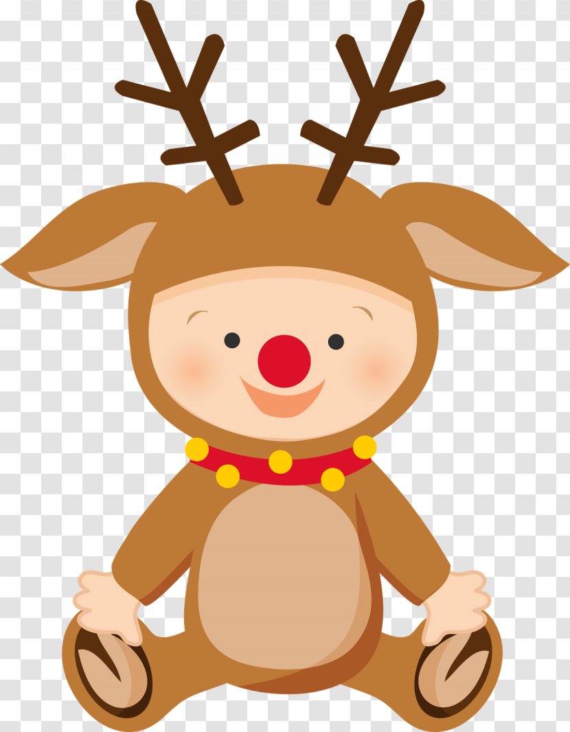 Christmas Baby Infant Babies Clip Art - Mammal - Reindeer Transparent PNG