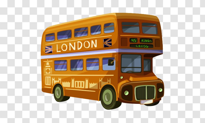London Double-decker Bus Sticker - Vehicle - Cartoon Car Transparent PNG