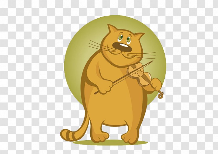 Cat Violin Technique Illustration - Tree - Cartoon Transparent PNG