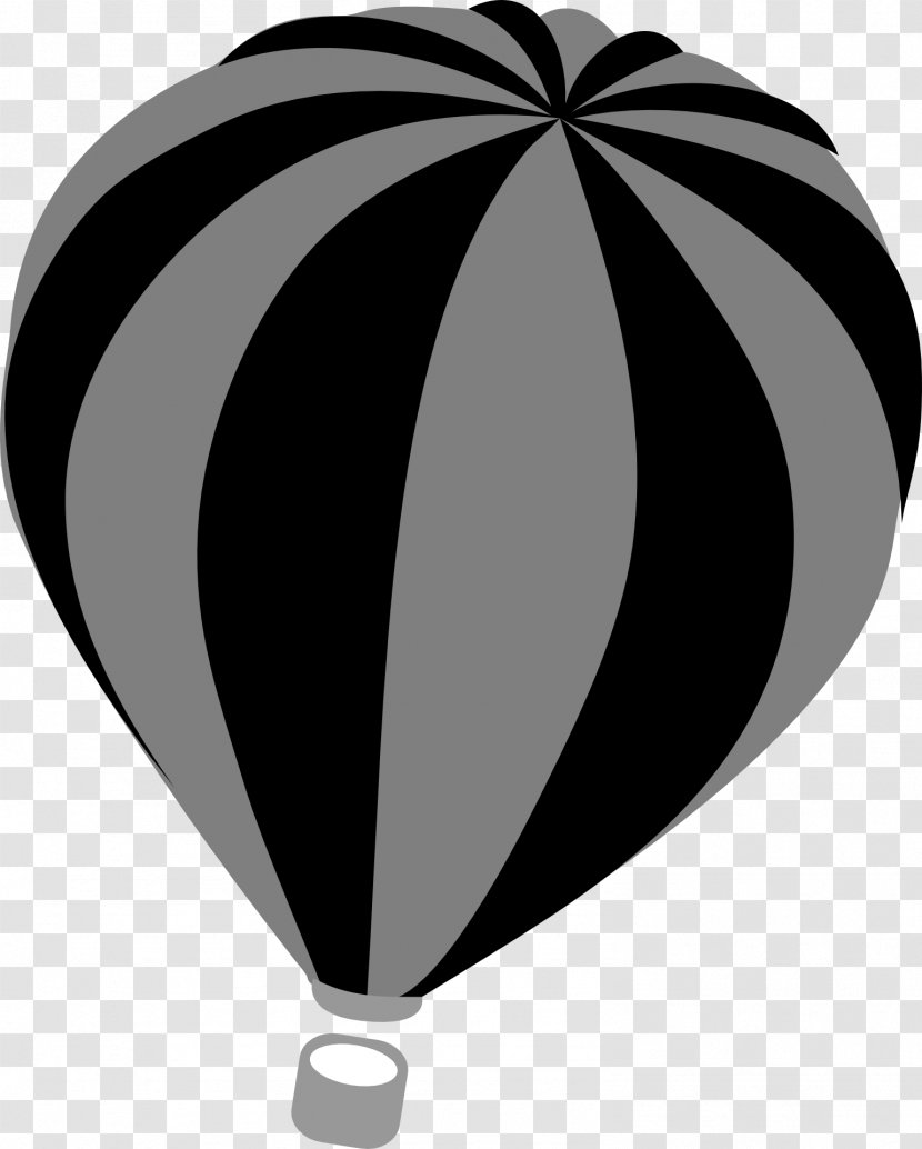Hot Air Balloon Black And White Grey Clip Art - Monochrome Photography Transparent PNG