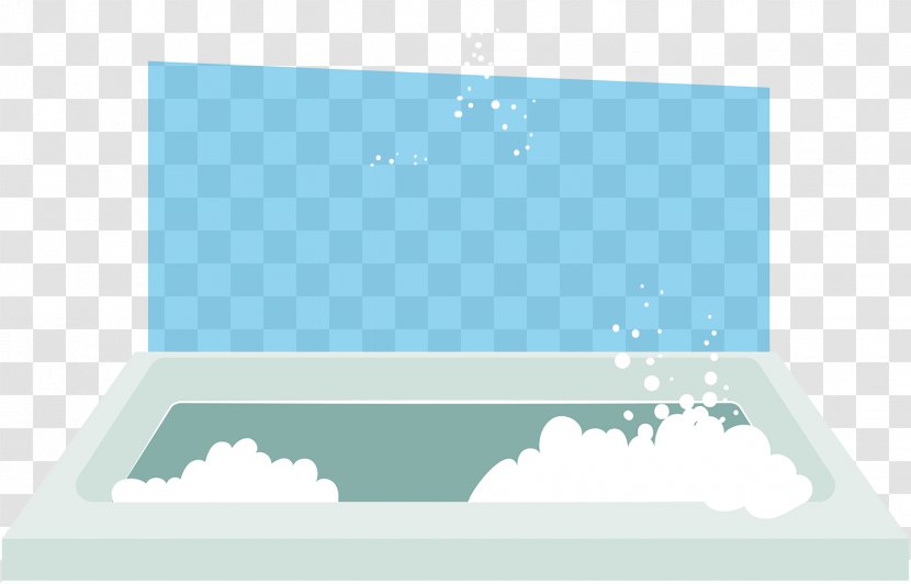 Bathing Bubble Bath Foam - Rectangle - Lovely Blue Vector Transparent PNG
