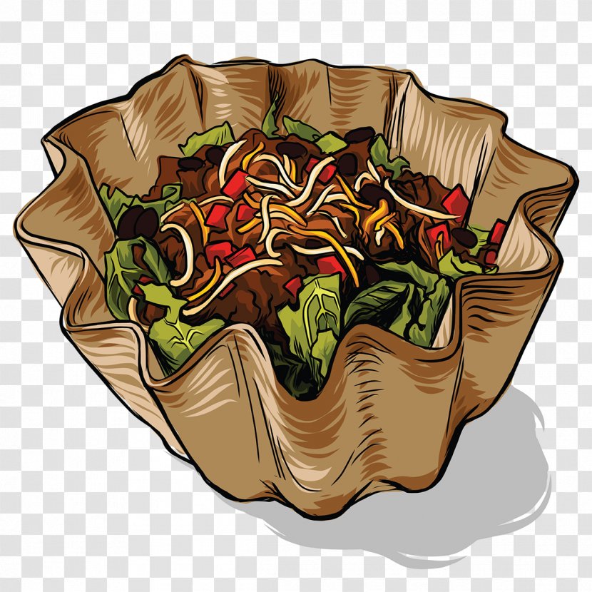 Mexican Cuisine Taco Salad American Burrito - Carnitas - Drawing Transparent PNG